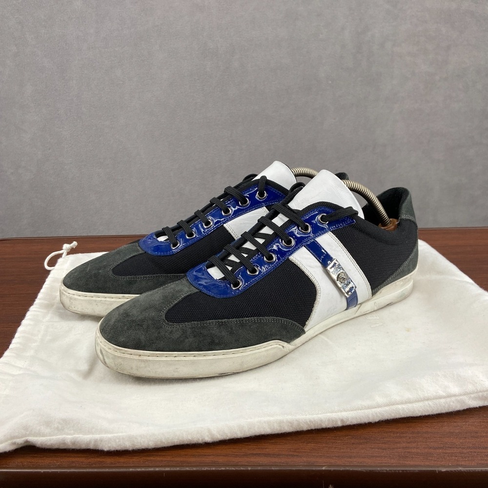 Versace Sneakers Mens EU 44 Multicolor Patent Leather Low Top Lifestyle Shoes